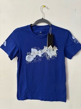 Adidas Boston Marathon Blue Shirt